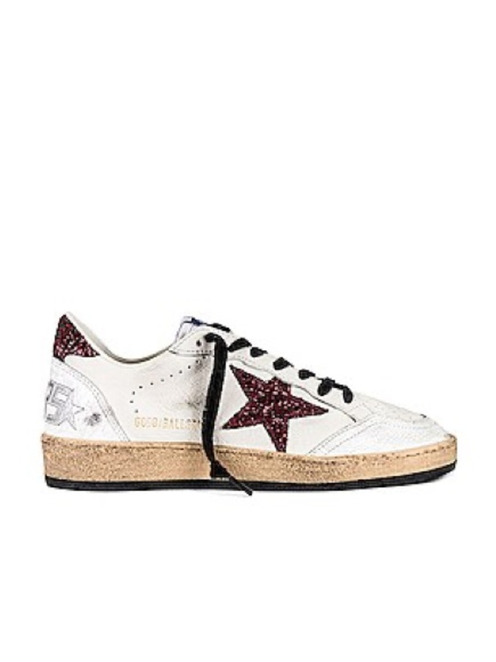 Ball Star Sneaker in White & Bordeaux